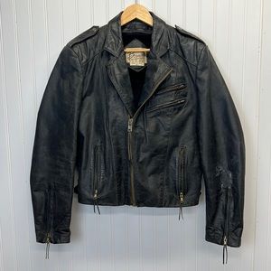 Vintage Bermans Leather‎ Motorcycle Jacket with Liner sz 38/L